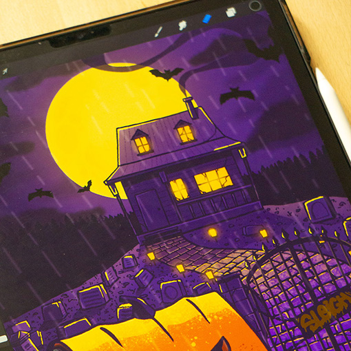 Dessin pour halloween réalisé à l'ipad