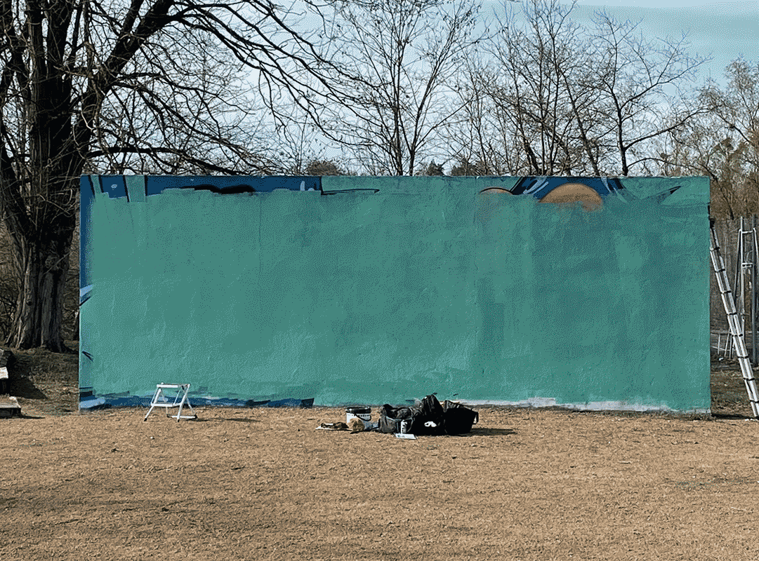 gif-mur-benisson-dieu gif progression de la fresque composition florale
